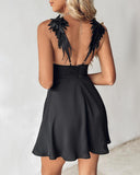 Angel Wings Design Backless Mini Dress