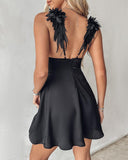 Angel Wings Design Backless Mini Dress