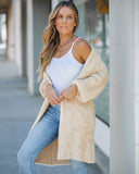 Open Front Fluffy Knit Longline Cardigan