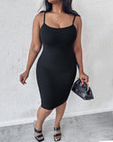 BUILT IN SHAPEWEAR Spaghetti Strap Tummy Control Slip Dress