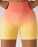 Tie Dye Print Ombre Butt Lifting Seamless Active Shorts