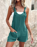 Pocket Design Casual Suspender Romper