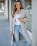 Open Front Fluffy Knit Longline Cardigan