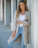 Open Front Fluffy Knit Longline Cardigan