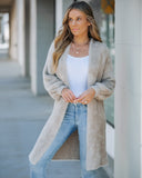 Open Front Fluffy Knit Longline Cardigan