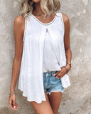 Slit Round Neck Tank Top