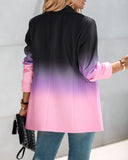 Ombre Lapel Neck Long Sleeve Oversized Blazer