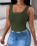 3 Pack Scoop Neck Sleeveless Ribbed Tank Top Cami Tee Shirts