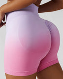 Tie Dye Print Ombre Butt Lifting Seamless Active Shorts