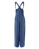 Pocket Design Wide Leg Suspender Jumpsuit