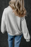 Light Grey Zip-up Stand Neck Kangaroo Pocket Sweatshirt