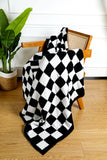 Color black Plush Checkered Print Sofa Blanket 127*152cm