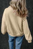 Smoke Gray Zip-up Stand Neck Kangaroo Pocket Sweatshirt