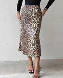 Leopard Pattern Allover Sequin Skirt