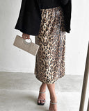 Leopard Pattern Allover Sequin Skirt