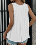 Slit Round Neck Tank Top