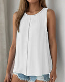 Slit Round Neck Tank Top