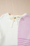 Bonbon Neutral Colorblock Tie Back Sweater