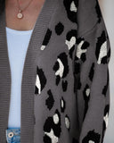 Leopard Pattern Longline Knit Cardigan