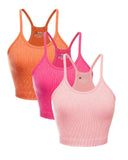 3 Pack U Neck Racer Back Crop Active Top