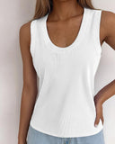 U Neck Racer Back Ribbed Tank Top