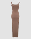 U Neck Slim fitting Long Slip Dress