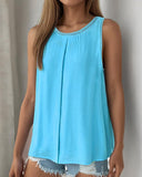 Slit Round Neck Tank Top