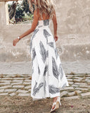 Ombre Tropical Print Tied Detail Maxi Dress