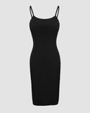 BUILT IN SHAPEWEAR Spaghetti Strap Tummy Control Slip Dress