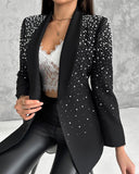 Beaded Shawl Collar Blazer Coat