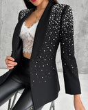 Beaded Shawl Collar Blazer Coat