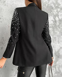 Beaded Shawl Collar Blazer Coat