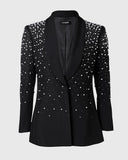 Beaded Shawl Collar Blazer Coat