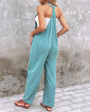 O ring Decor Criss Cross Suspender Jumpsuit