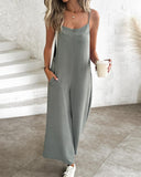 Pocket Decor Casual Suspender Jumpsuit