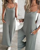 Pocket Decor Casual Suspender Jumpsuit