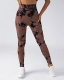 Tie Dye Print High Waist Yoga Pants