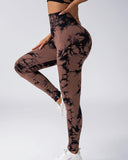 Tie Dye Print High Waist Yoga Pants