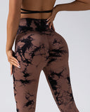 Tie Dye Print High Waist Yoga Pants