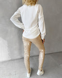 Sequin Long Sleeve Top & Pant Sets