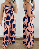All Over Print Wide Leg Jumpsuit