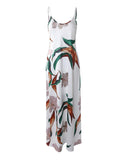 Plants Print Spaghetti Strap Maxi Dress