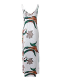 Plants Print Spaghetti Strap Maxi Dress