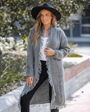 Open Front Tassel Design Knit Cardigan