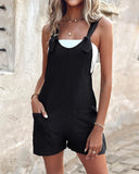 Pocket Design Casual Suspender Romper