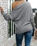 Skew Neck Zipper Design Top