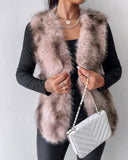 Tie Dye Pattern Open Front Fluffy Vest Coat