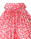 Pink Ditsy Floral Print Halter Pleated Casual Dress