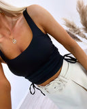 Drawstring Square Neck Tank Top