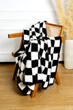 Color black Plush Checkered Print Sofa Blanket 127*152cm